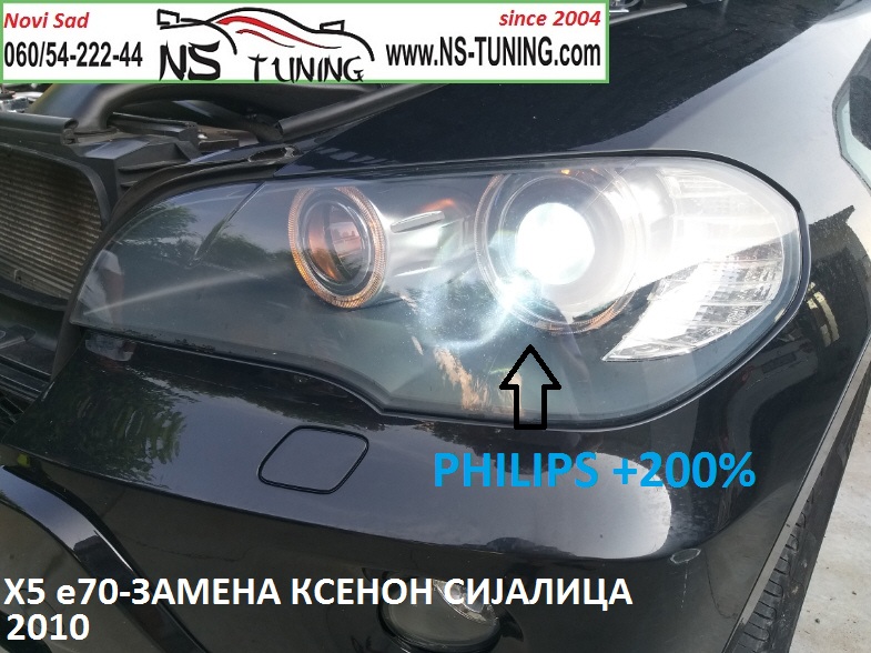 bmw x5 e70 xenon far d1s sijalica philips zamena trafo balast ugradnja novi sad tuning